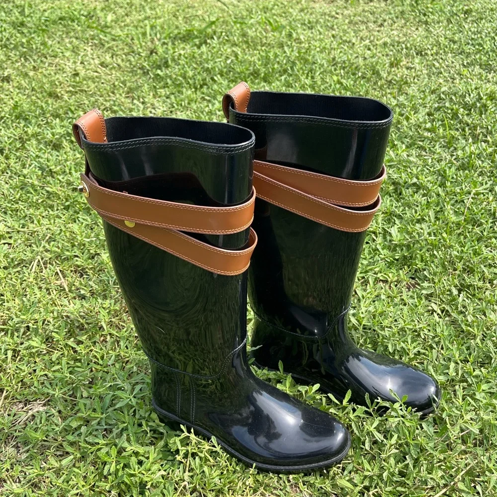 Coach Rain Boots | Black | 7 - Picture 2 of 6